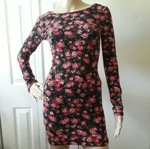 Rose Floral Bodycon Mini Dress
